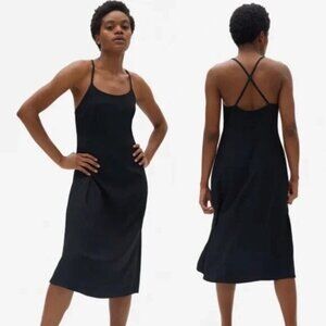 Everlane Black The Japanese‎ Goweave Cross Back Midi Dress